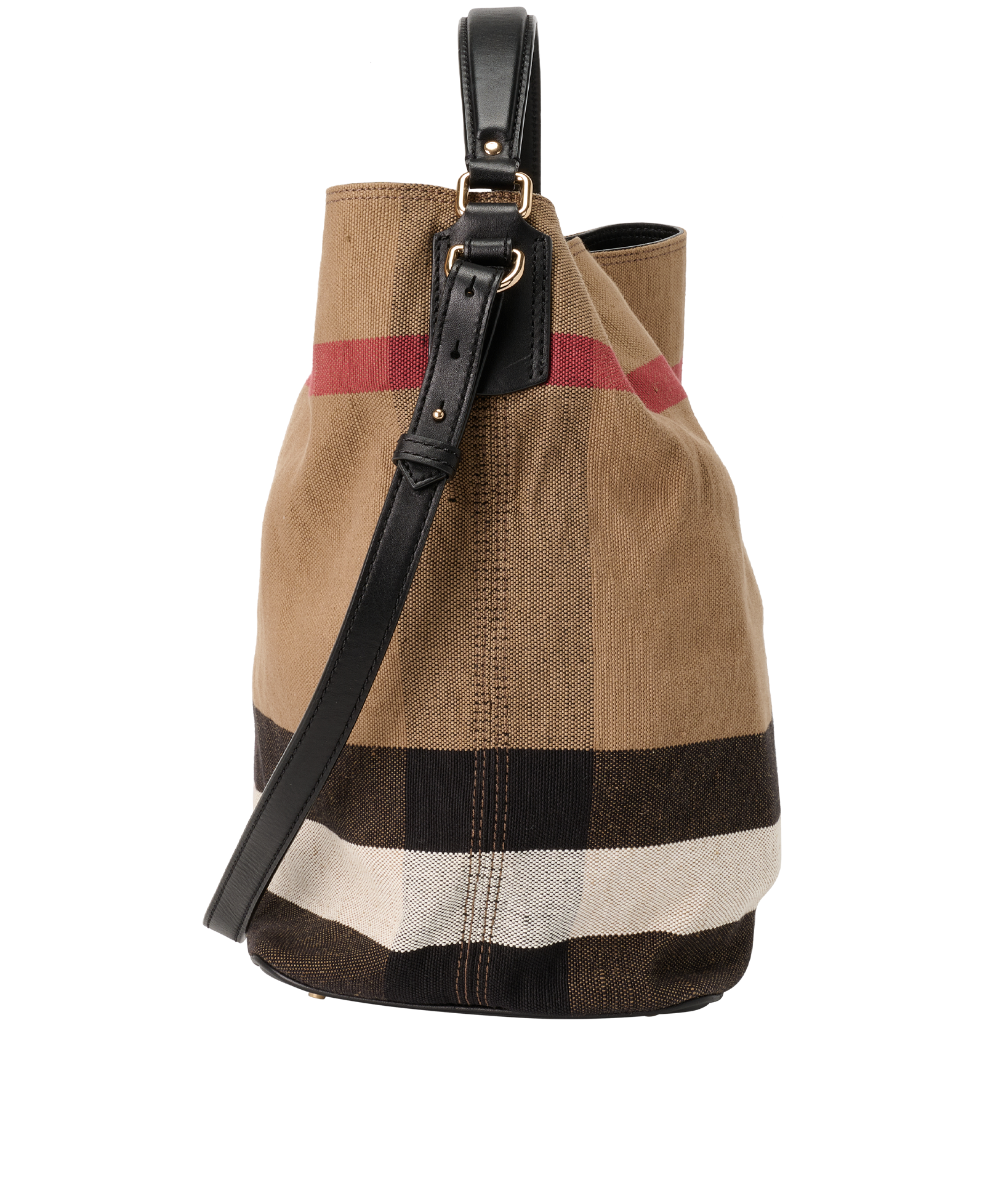 Burberry Ashby, &pound;410, Handbags, Black/Brown/Red/White, Canvas, Side view